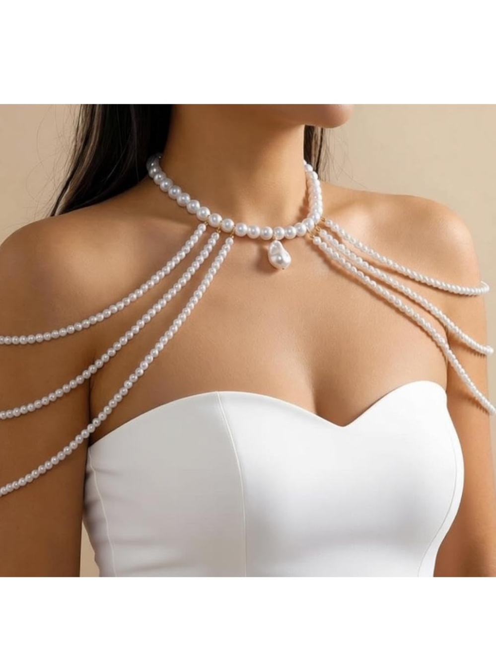 Pearl Symphony Statement Collar | Elegant Bridal Body Jewelry